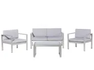 Lounge Set mit Tisch 4-Sitzer SALERNO Metall Hellgrau_679506