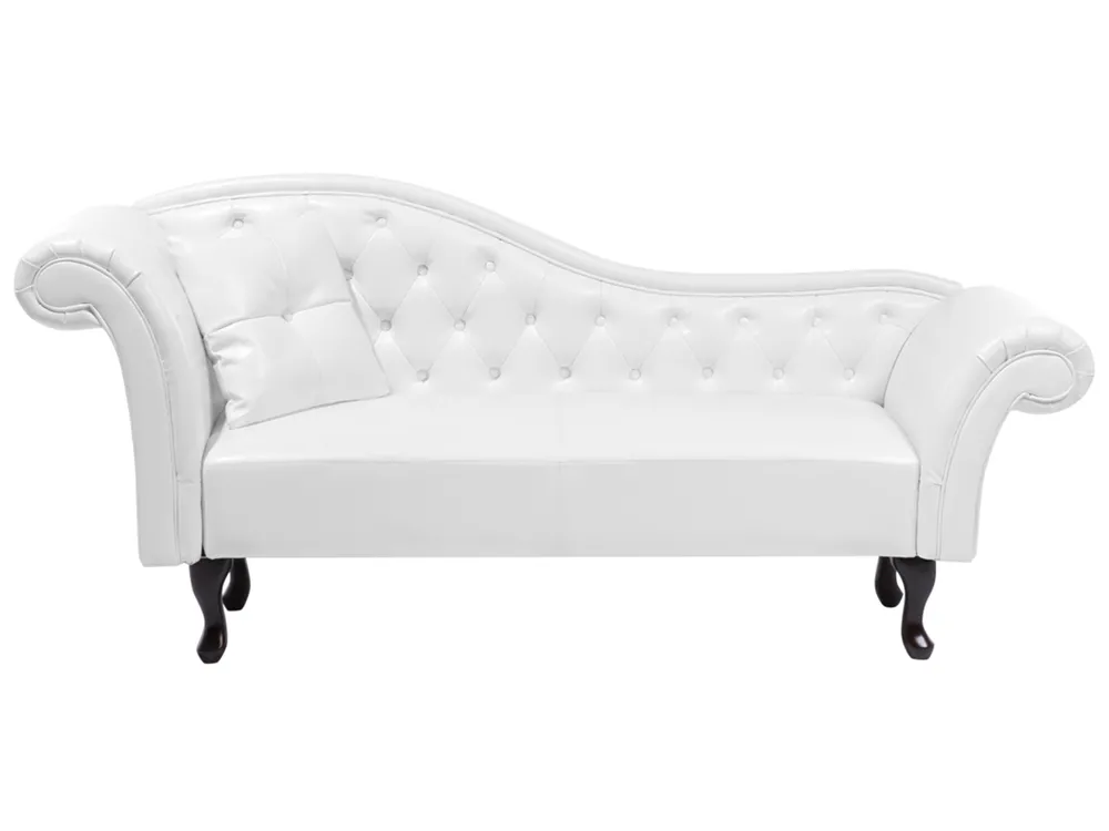Linksseitige Chaiselongue LATTES Kunstleder Weiß