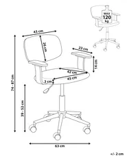 Desk Chair GUNNISON Faux Leather White_1131718
