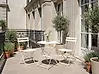 Bistro Set FIORI Metall Cremeweiß