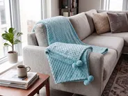 Kuscheldecke SAMUR 200 x 220 cm Hellblau_771176