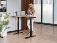 Schreibtisch elektrisch höhenverstellbar DESTINES 120 cm 72 cm Schwarz / Hellbraun_1000336