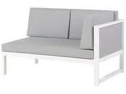 Garden Corner Sofa with Table 6 Seater CASTELLA Metal Grey Left Hand_554865