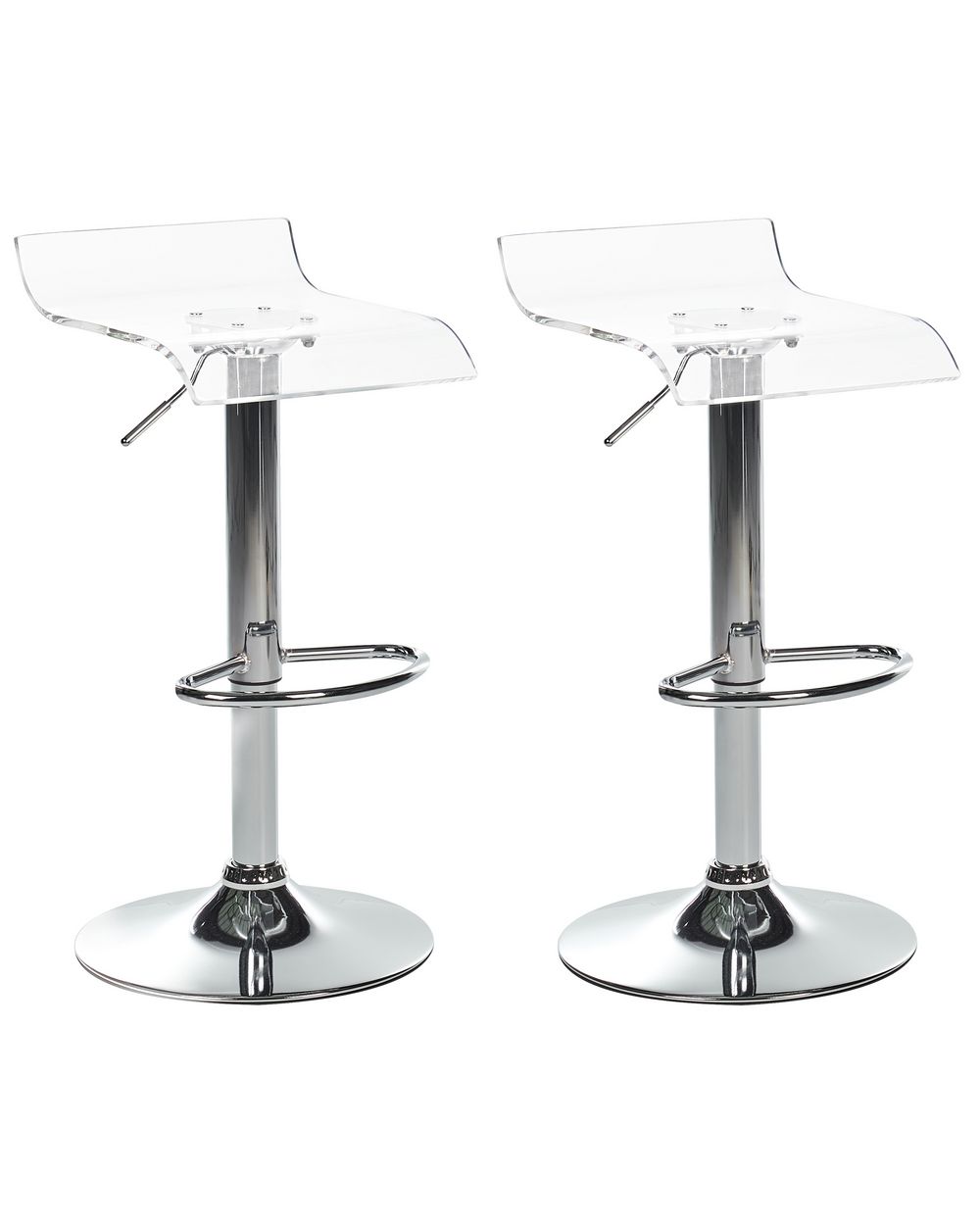 Set van 2 barstoelen NEUM draaibaar Transparant