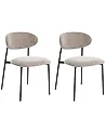 Set of 2 Dining Chairs COWLEY Chenille Taupe