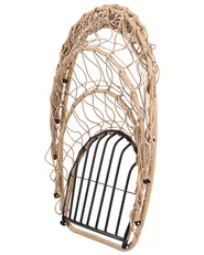 Hanging Chair with Stand MORNESE Metal Natural_1146571