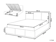 Bett mit Stauraum BOUSSE Samtstoff Hellbeige 180 x 200 cm_862650