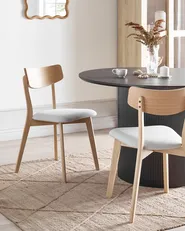 Esszimmerstuhl 2er Set HOLLY Holz Hellbraun / Grau_952307