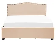 Bed with Storage Drawers MONTPELLIER Fabric Beige 160 x 200 cm (EU King Size)_754243