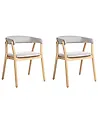 Esszimmerstuhl 2er Set MYLO Stoff Hellbraun / Grau