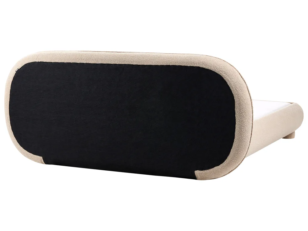 Bett mit Lattenrost Bouclé BAYEL 160 x 200 cm Taupe_1056375