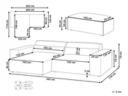 Modular Corner Sofa 3 Seater HELLNAR with Ottoman Fabric Grey Right Hand_911905