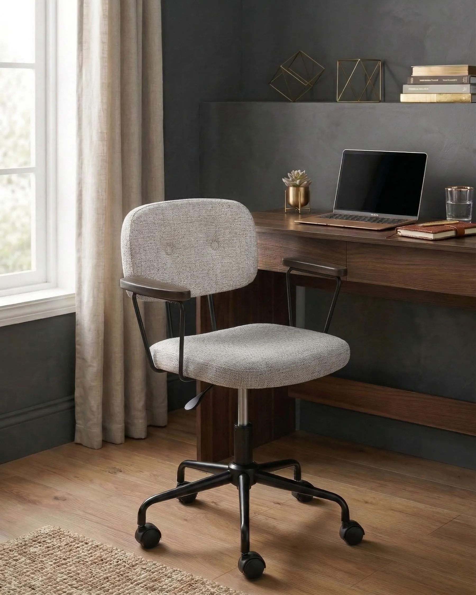 Desk Chair ALGERITA Fabric Light Grey_1024904