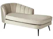 Left-Hand Chaise Longue ALLIER Velvet Beige_892429