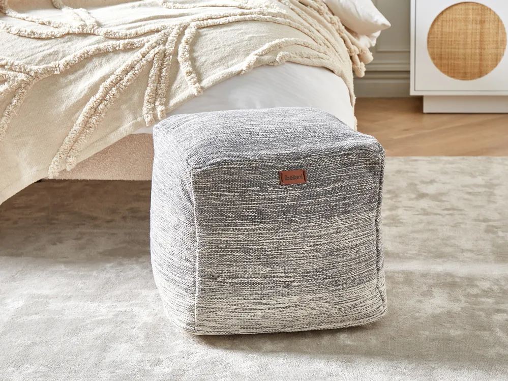 Pouf HIRRI Baumwolle Hellgrau