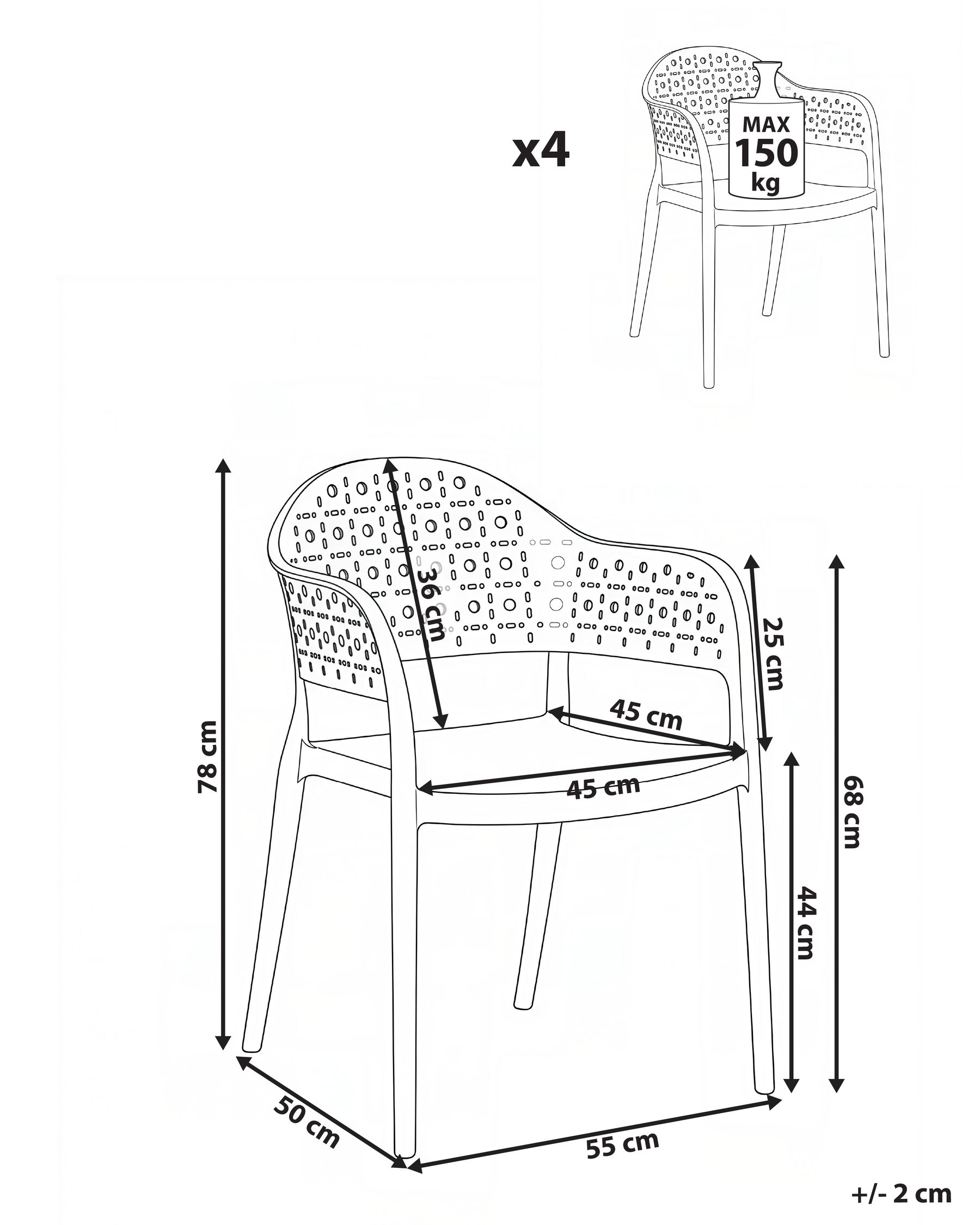 Set mit 4 Stühlen NARINO Braun_1069736