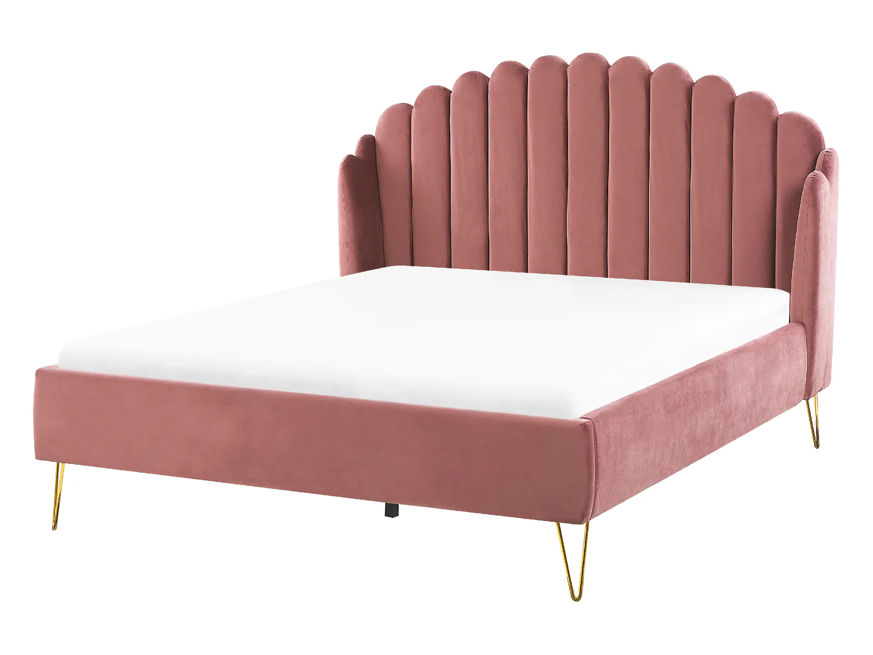 Bed Velvet AMBILLOU 140 x 200 cm (EU Double) Pink_857074