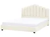 Bett mit Lattenrost Samtstoff VINCENNES 180 x 200 cm Cremeweiß