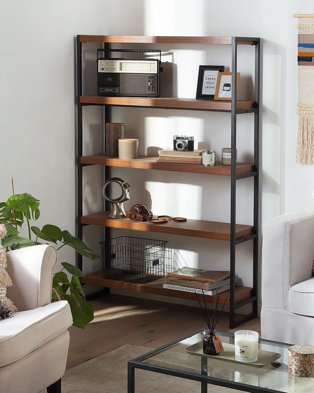 Regal mit 4 Ebenen TIFTON 155 cm Dunkelbraun