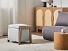 Pouf mit Stauraum EDLAND Stoff 45 cm Hellgrau