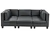 Modular U-Shape Sofa 5 Seater UNSTAD Faux Leather Black
