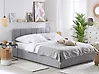Bett mit Stauraum DREUX Stoff Hellgrau 140 x 200 cm
