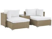 Lounge Set mit Tisch 2-Sitzer NOTO modular Polyrattan Hellbraun_776836