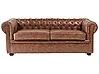 Sofa 3-Sitzer CHESTERFIELD Kunstleder Goldbraun