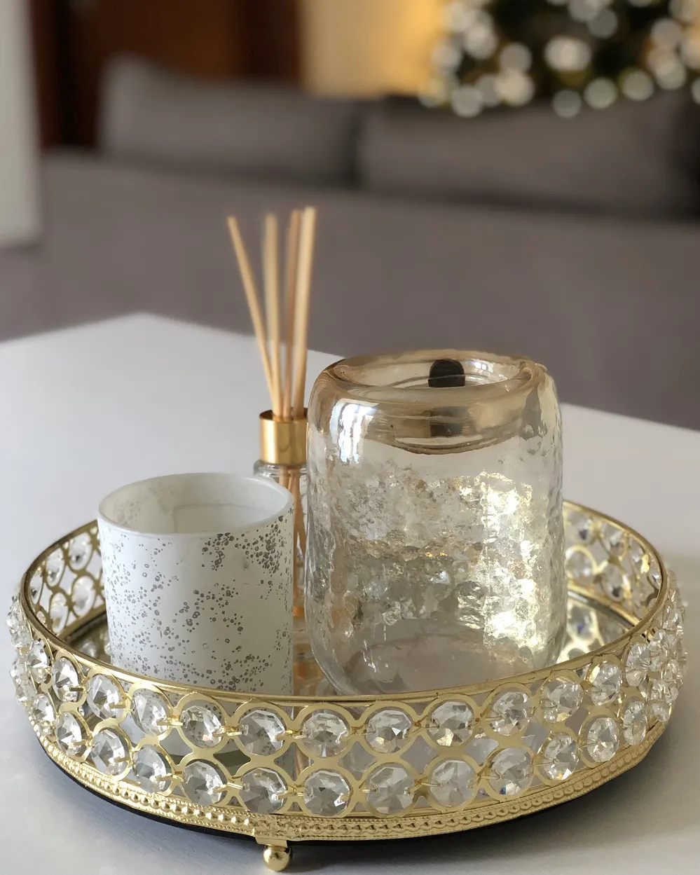 Dekotablett VATAN Glas Gold_921493