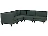 Modul Ecksofa 5-Sitzer UNSTAD Stoff Dunkelgrün rechtsseitig