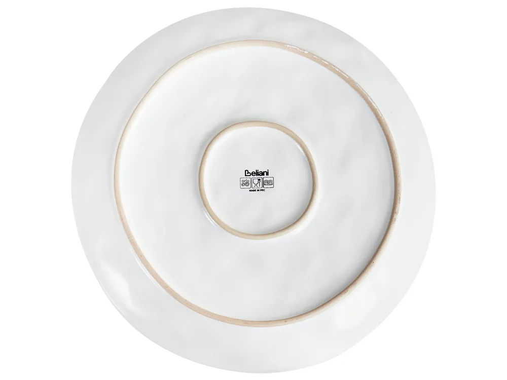 Set of 4 Dinner Plates SESAME Stoneware Light Grey_957370