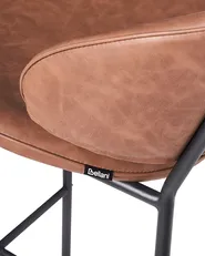 Set of 2 Bar Chairs KIANA Faux Leather Brown_939022