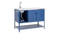Outdoor-Küchenschrank mit Spüle MAENZA Blau Metall_1044846