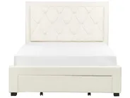 Bett mit Schubladen LIEVIN Samtstoff Hellbeige 140 x 200 cm_902397