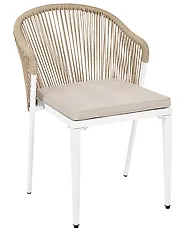 Set of 2 Garden Chairs with Cushions PARANEA Metal Beige_1179578