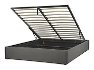 Ottoman Bed without Headboard DINAN Fabric Dark Grey 120 x 200 cm (EU Small Double)_1187441