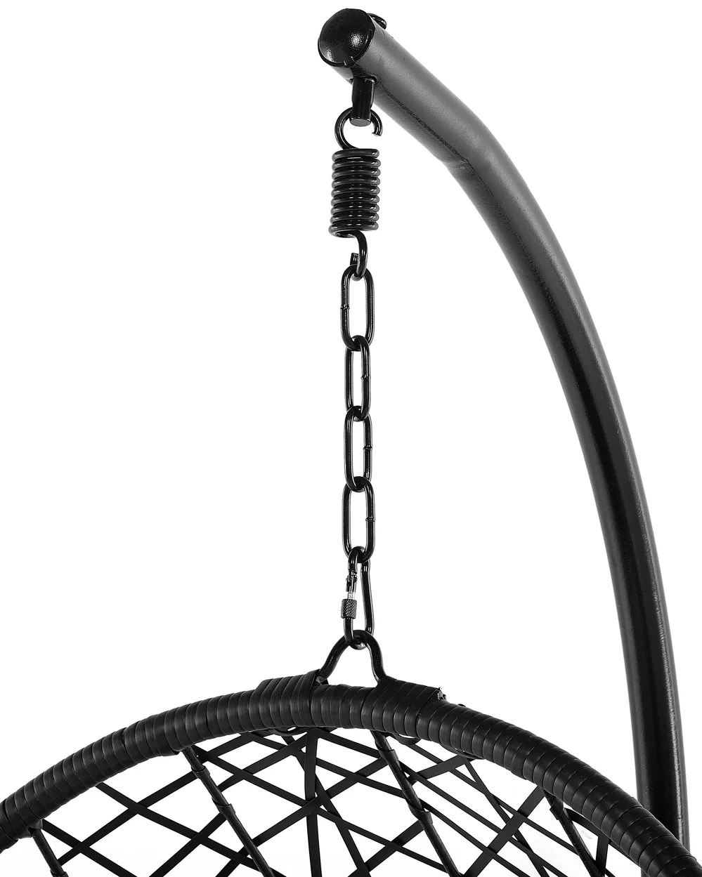 Hängesessel mit Gestell ALATRI Polyrattan Schwarz_791339