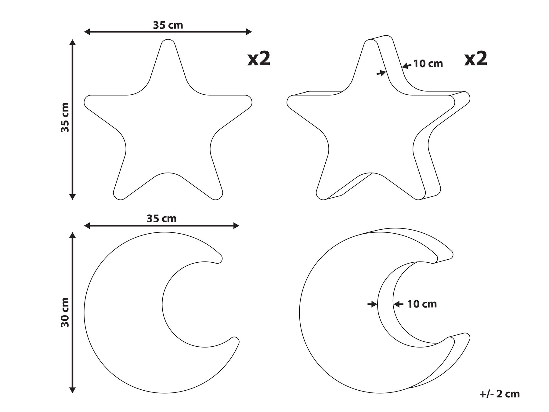 Dekokissen 3er Set LUNA Cord 35 x 30 cm 35 x 35 cm Bunt Ohne Muster_1039772