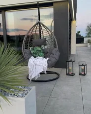 Hängesessel ARSITA Polyrattan Grau_969935