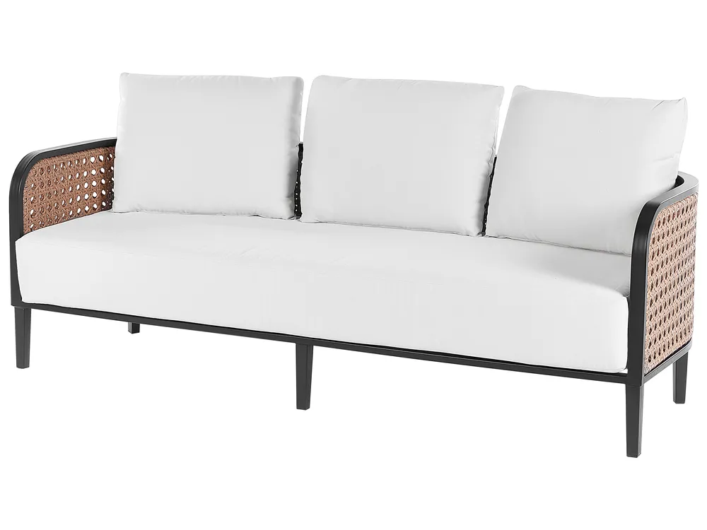 Lounge Set mit Tisch 5-Sitzer MONTEFALCO Metall Weiß_905567