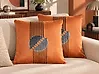 Dekokissen 2er Set CEROPEGIA 45 x 45 cm Samtstoff Orange Geometrisches Muster