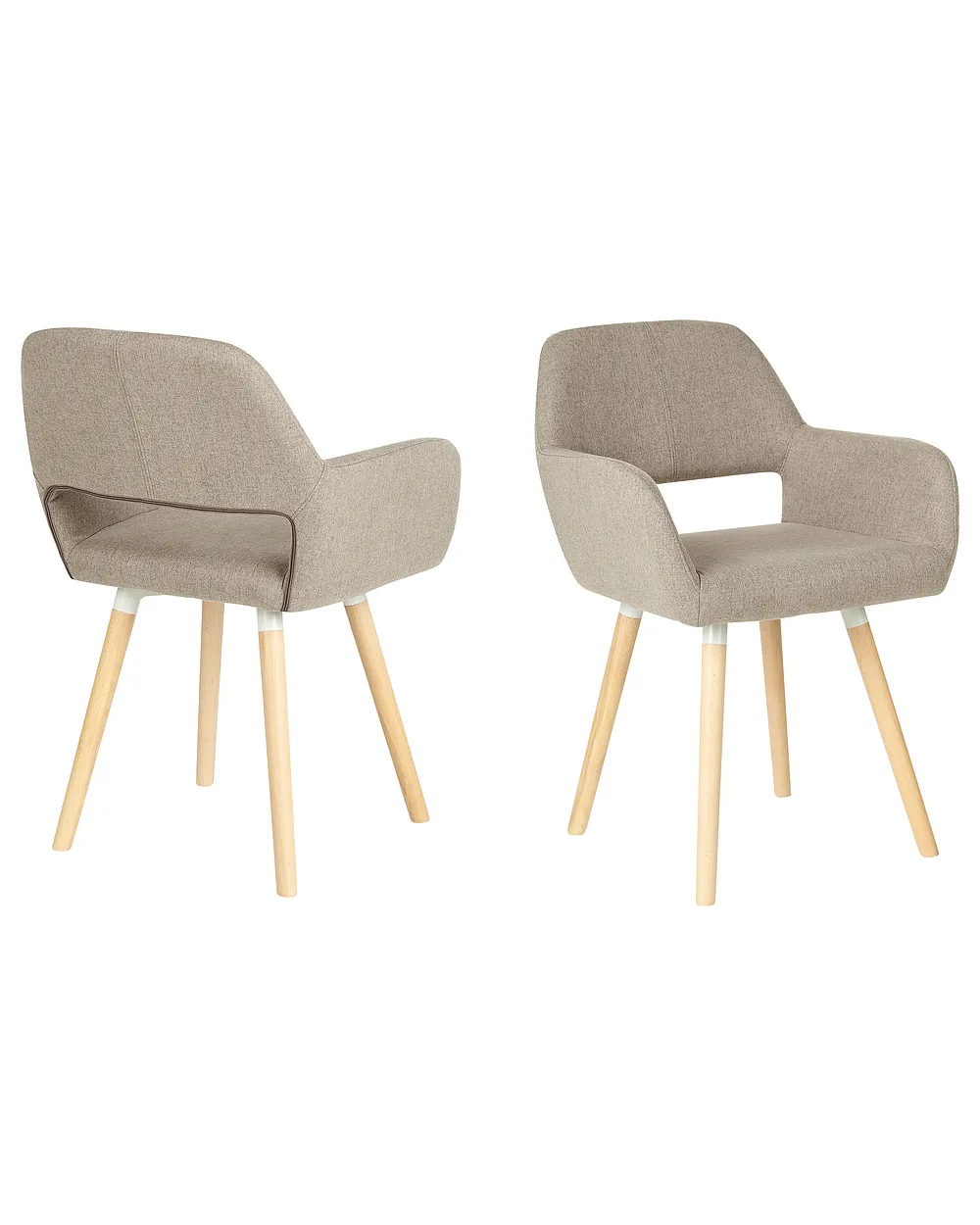 Set of 2 Dining Chairs CHICAGO Fabric Taupe_693654
