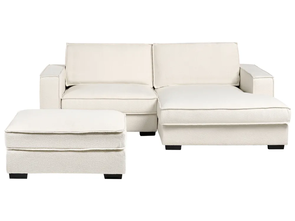Corner Sofa KOLDING with Ottoman Boucle Light Beige Left Hand_1008323