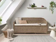 Gartenbank mit Auflage SUSUA 189 cm Rattan Naturfarben_957517