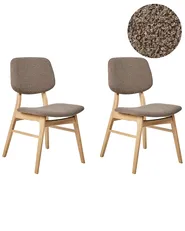 Esszimmerstuhl 2er Set ELAINE Bouclé Hellbraun / Taupe_952282