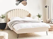 Bett mit Lattenrost Bouclé AMBILLOU 140 x 200 cm Beige_1184045