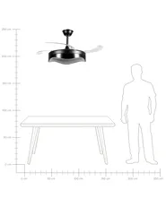 Plafondventilator met verlichting ETONIA met afstandsbediening LED Zwart_1125615
