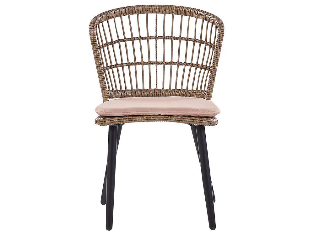Gartenmöbel Set 6-Sitzer ALIANO inkl. Kissen Polyrattan Pastellrosa_851391