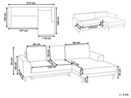 Eckschlafsofa 3-Sitzer NUBORG Chenillegewebe Hellbeige linksseitig_1018534