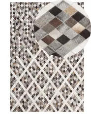 Rug AKDERE Grey 140 x 200 cm Leather_751596